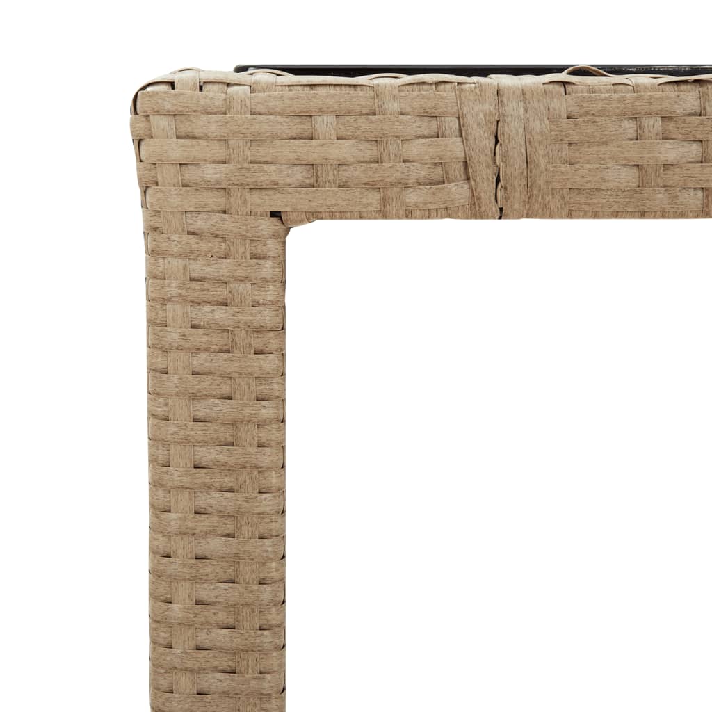Puutarhapöytä beige polyrottinki / karkaistu lasi - Sisustajankoti.fi