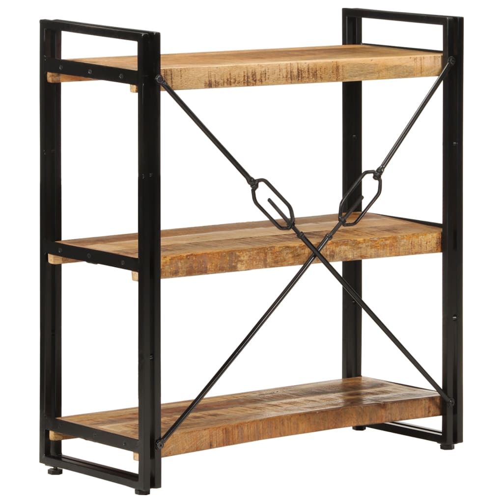 3-tasoinen Kirjahylly 77x30x80 cm täysi mangopuu ja rauta - Sisustajankoti.fi
