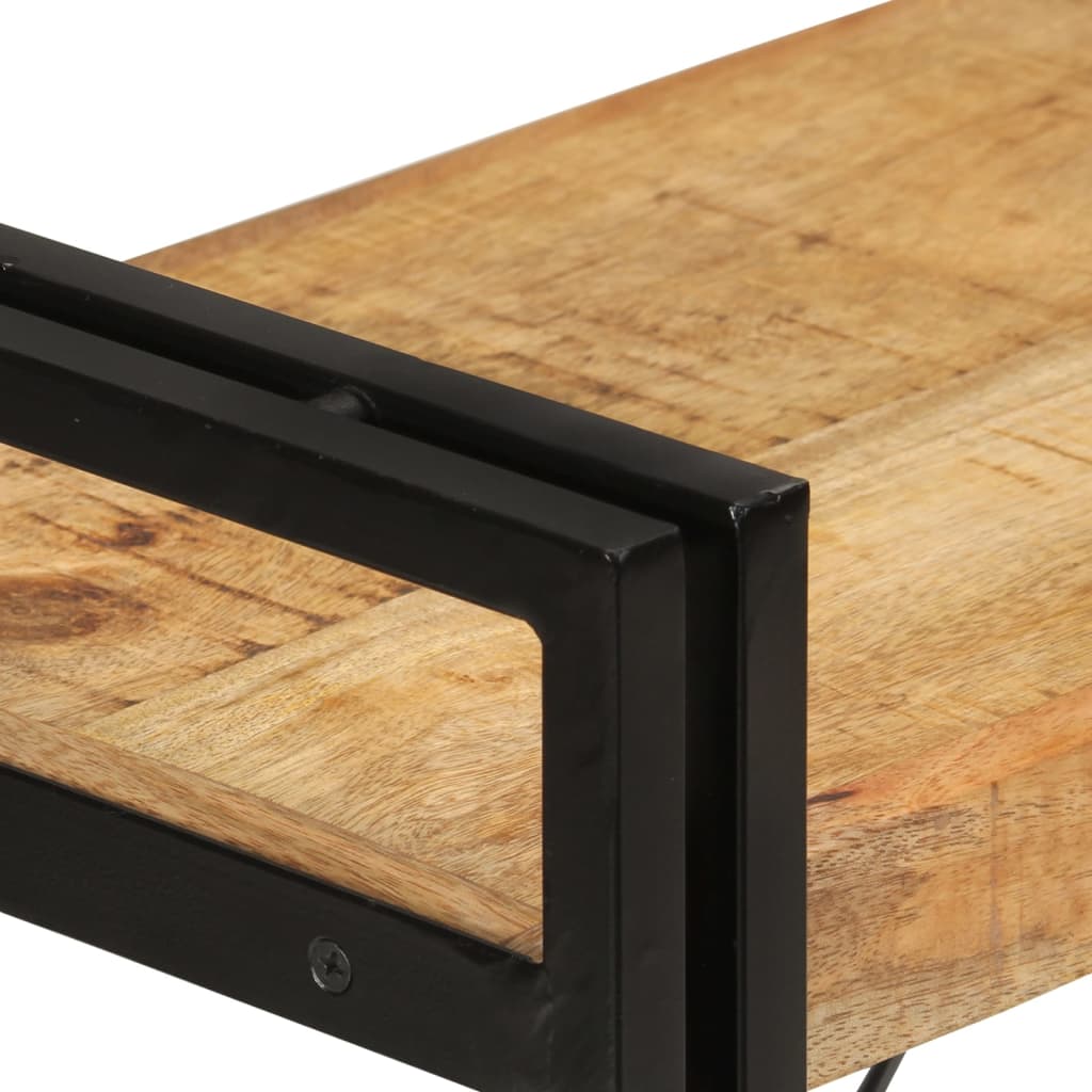 3-tasoinen Kirjahylly 77x30x80 cm täysi mangopuu ja rauta - Sisustajankoti.fi