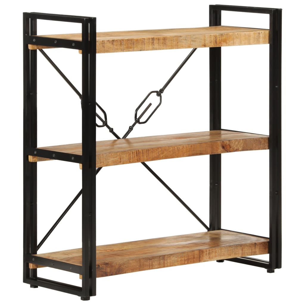 3-tasoinen Kirjahylly 77x30x80 cm täysi mangopuu ja rauta - Sisustajankoti.fi