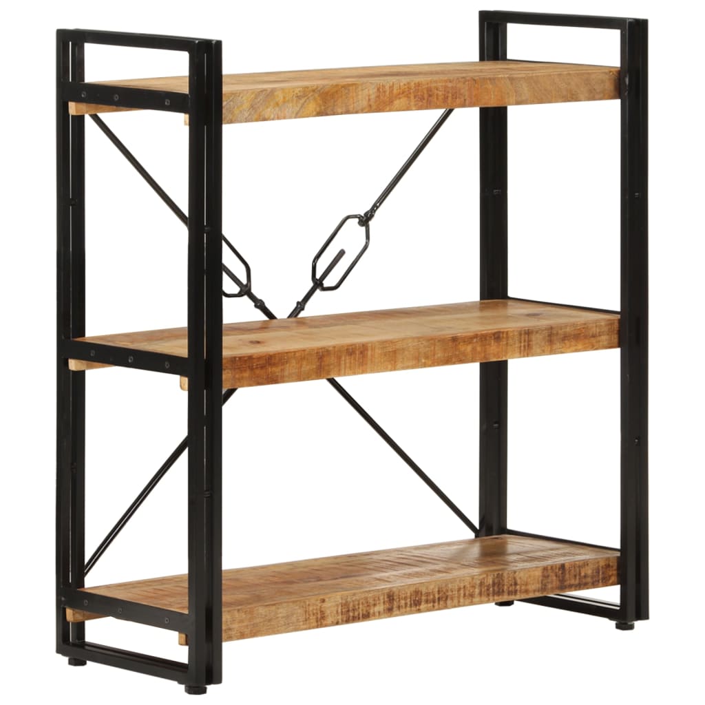 3-tasoinen Kirjahylly 77x30x80 cm täysi mangopuu ja rauta - Sisustajankoti.fi