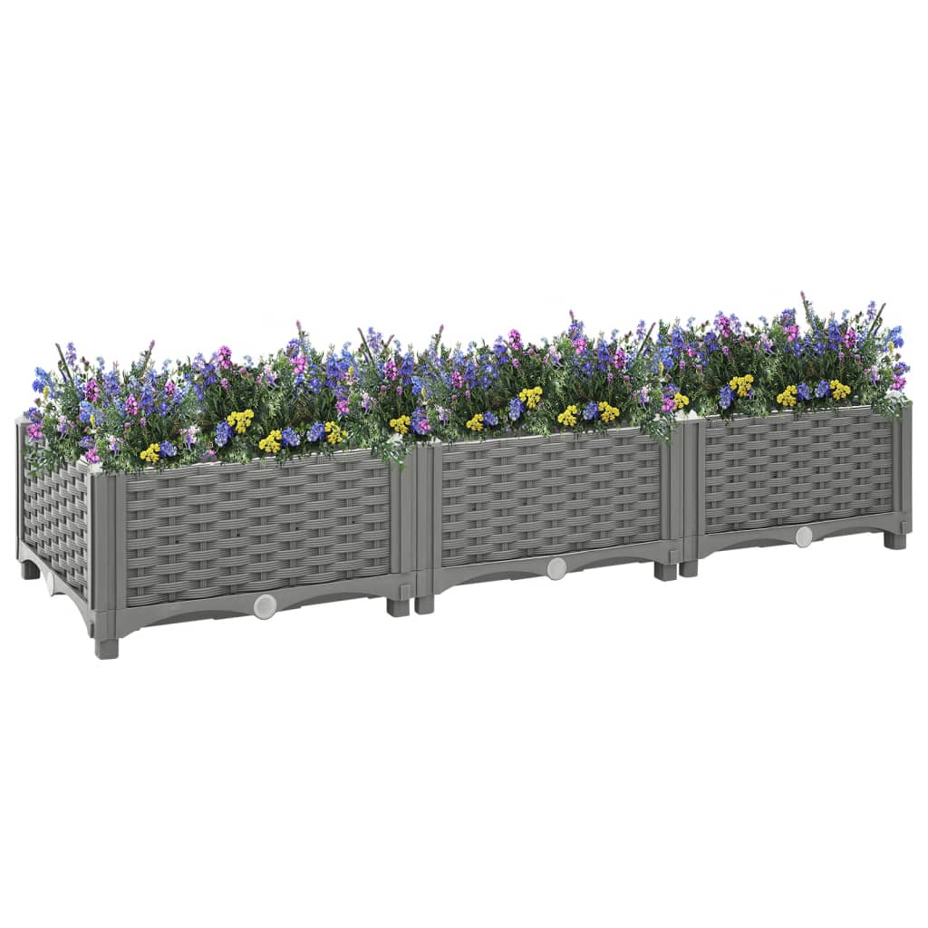 Korotettu kukkalaatikko 120x40x23 cm polypropeeni - Sisustajankoti.fi