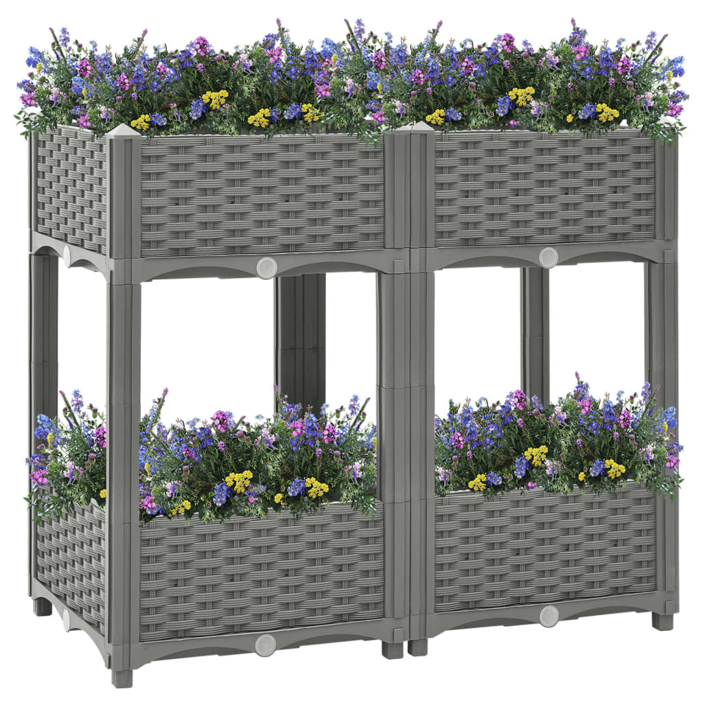 Korotettu kukkalaatikko 80x40x71 cm polypropeeni - Sisustajankoti.fi