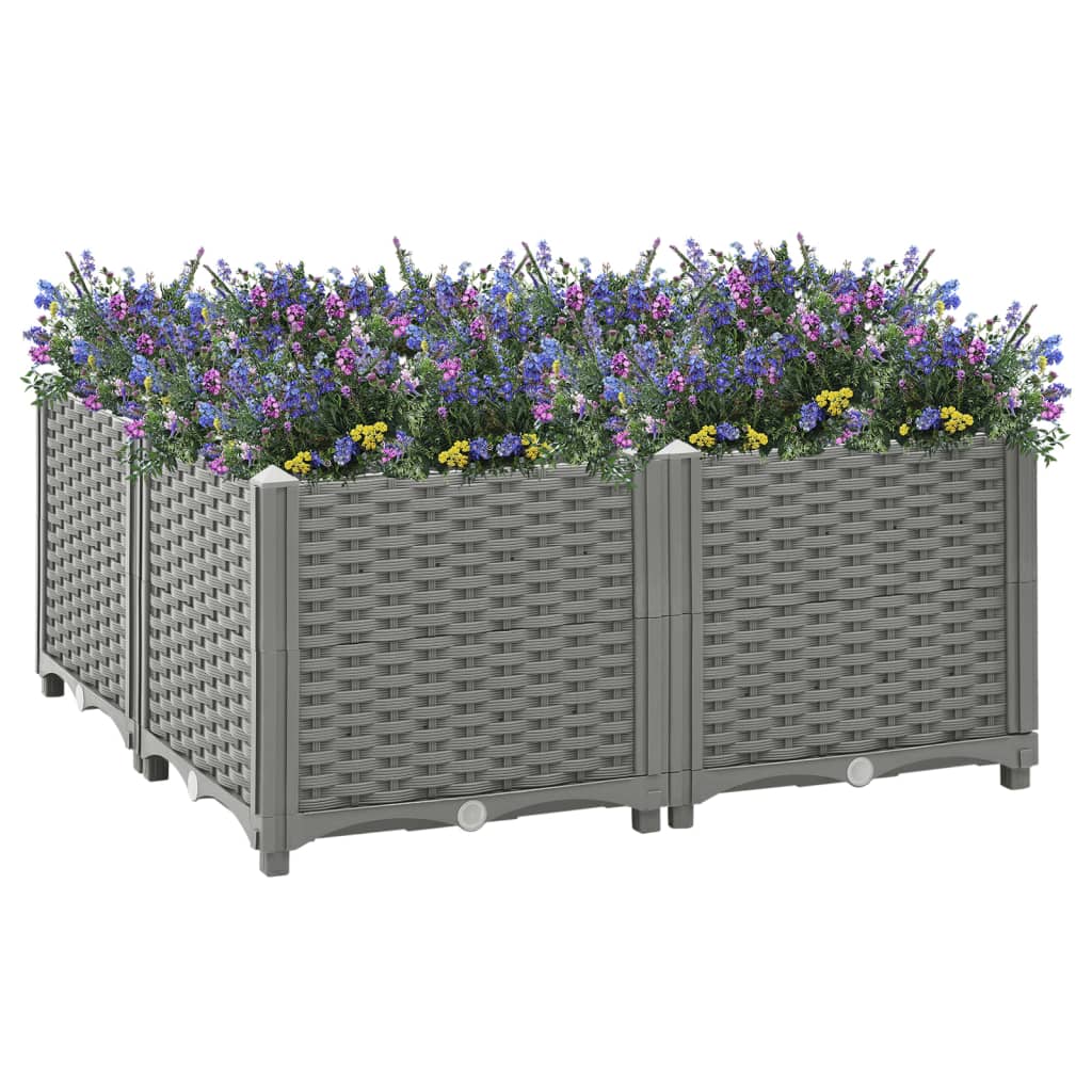 Korotettu kukkalaatikko 80x80x38 cm polypropeeni - Sisustajankoti.fi