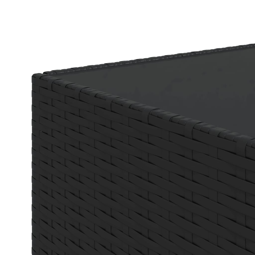 Puutarhapöytä musta 50x50x30 cm polyrottinki - Sisustajankoti.fi