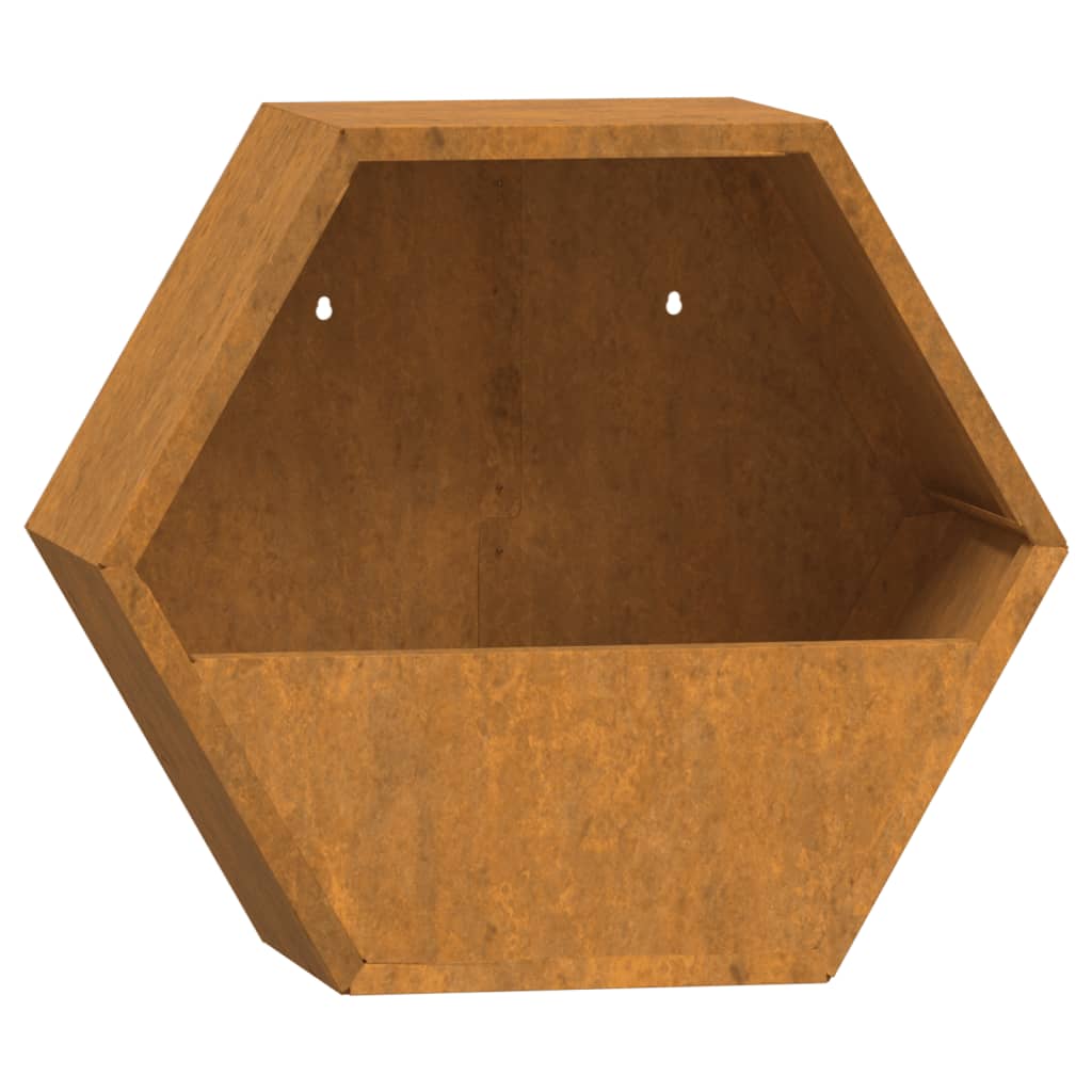 Kukkalaatikot seinälle 2 kpl Corten teräs 30x10x25 cm - Sisustajankoti.fi