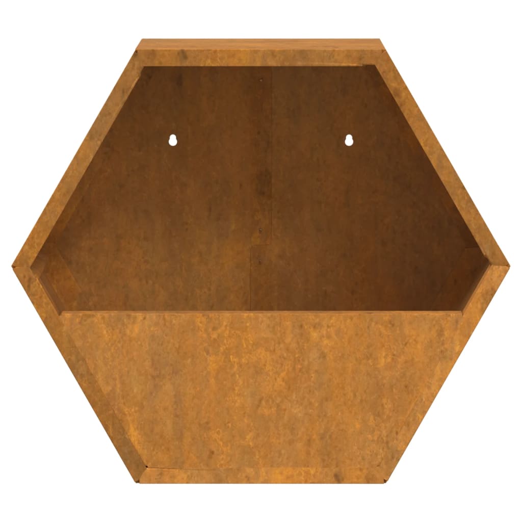 Kukkalaatikot seinälle 2 kpl Corten teräs 30x10x25 cm - Sisustajankoti.fi