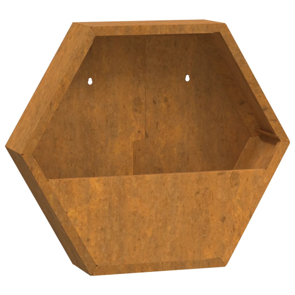 Kukkalaatikot seinälle 2 kpl Corten teräs 46x10x40 cm - Sisustajankoti.fi