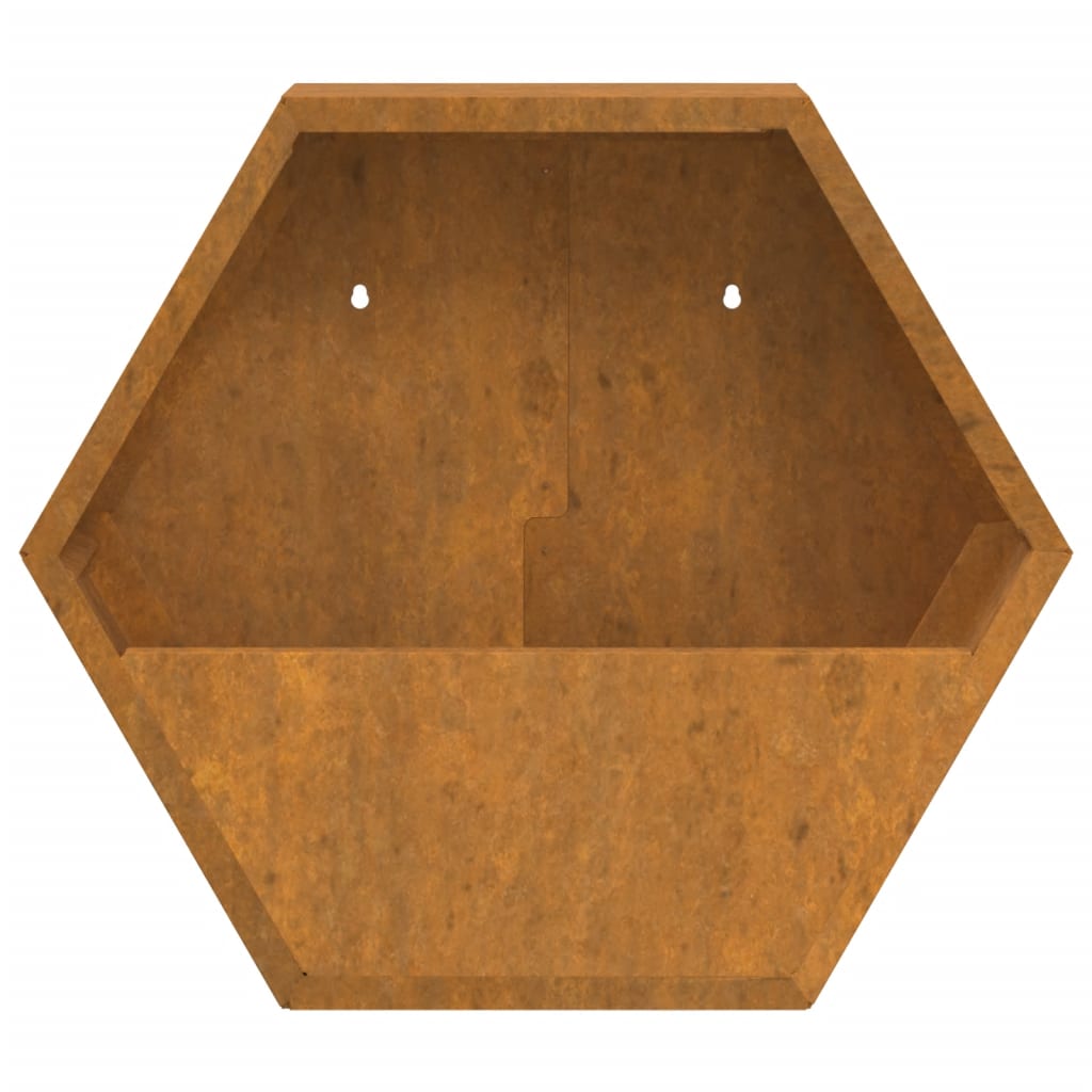 Kukkalaatikot seinälle 2 kpl Corten teräs 46x10x40 cm - Sisustajankoti.fi