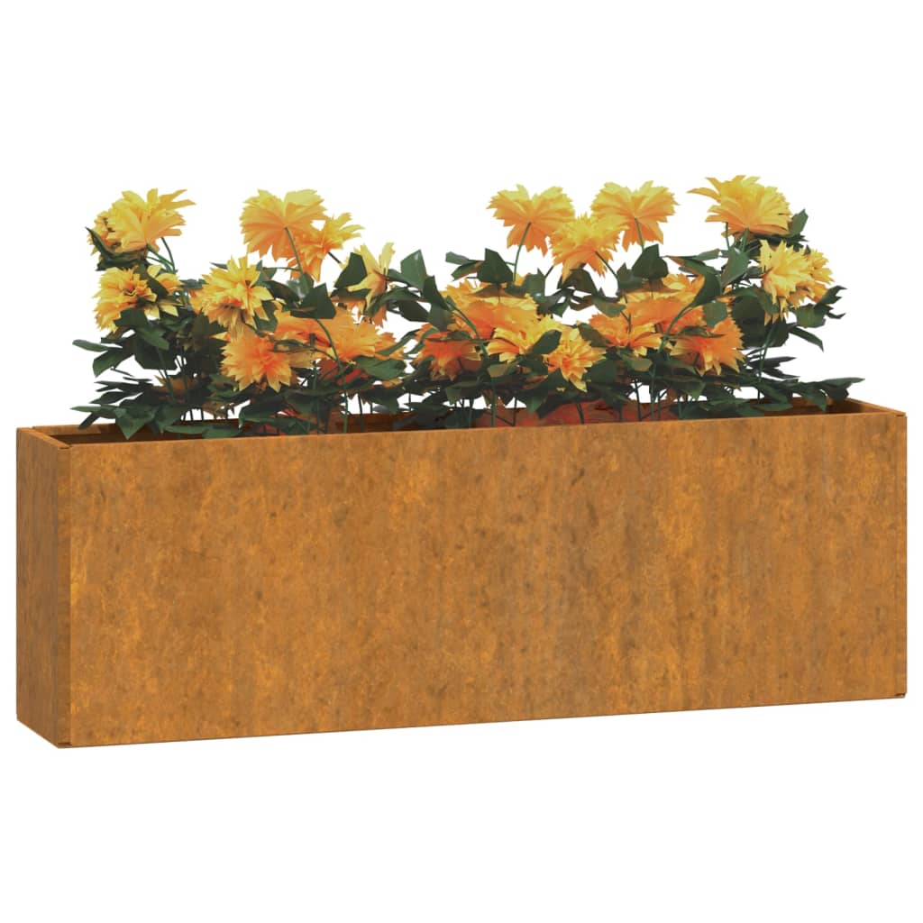 Kukkalaatikot seinälle 2 kpl Corten teräs 53x10x17 cm - Sisustajankoti.fi