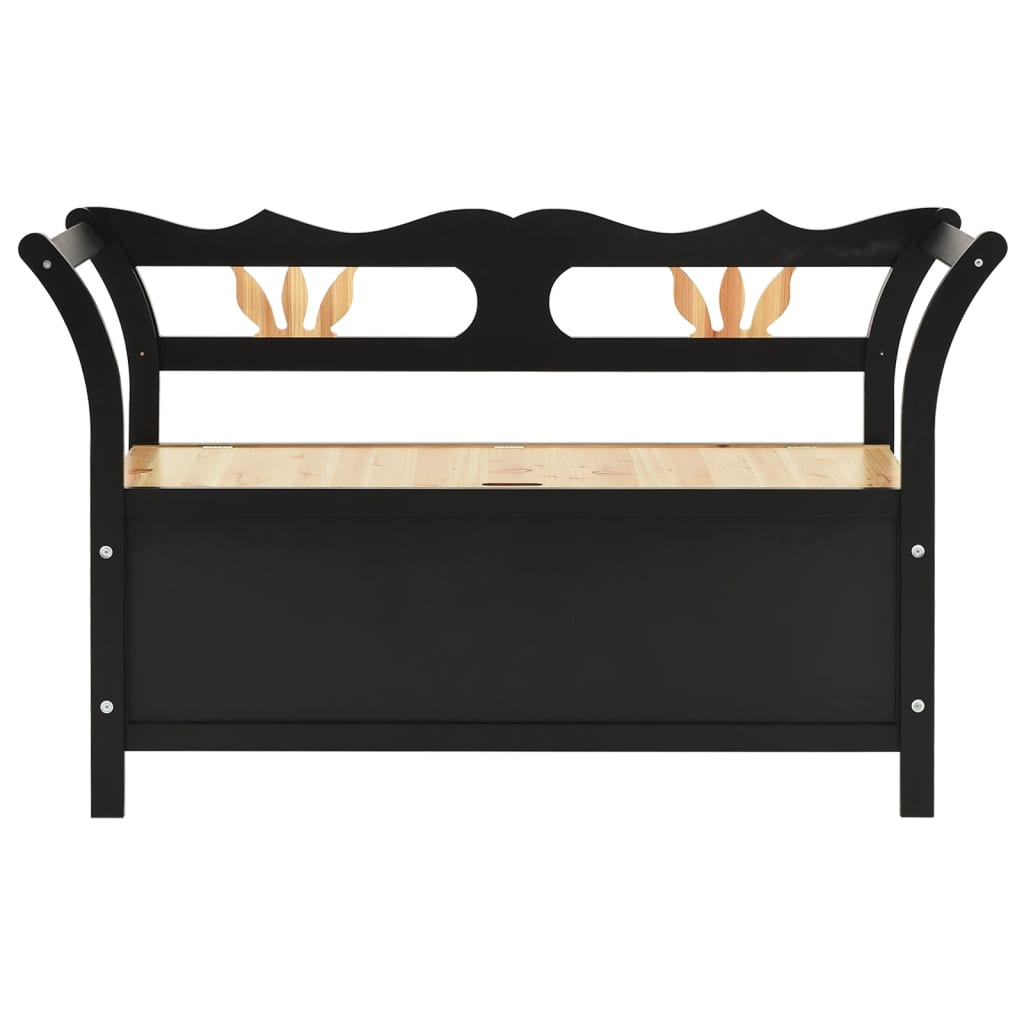 Penkki musta 107x45x75,5 cm täysi kuusi - Sisustajankoti.fi