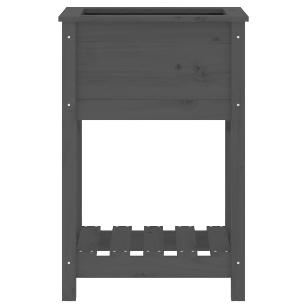 Kukkalaatikko hyllyllä harmaa 54x34,5x81 cm täysi mänty - Sisustajankoti.fi
