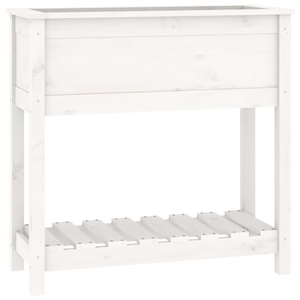 Kukkalaatikko hyllyllä valkoinen 82,5x34,5x81 cm täysi mänty - Sisustajankoti.fi