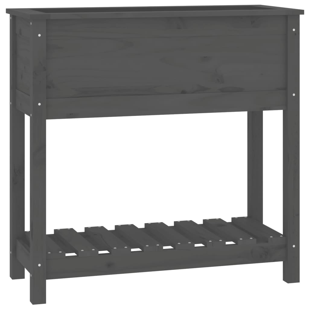 Kukkalaatikko hyllyllä harmaa 82,5x34,5x81 cm täysi mänty - Sisustajankoti.fi