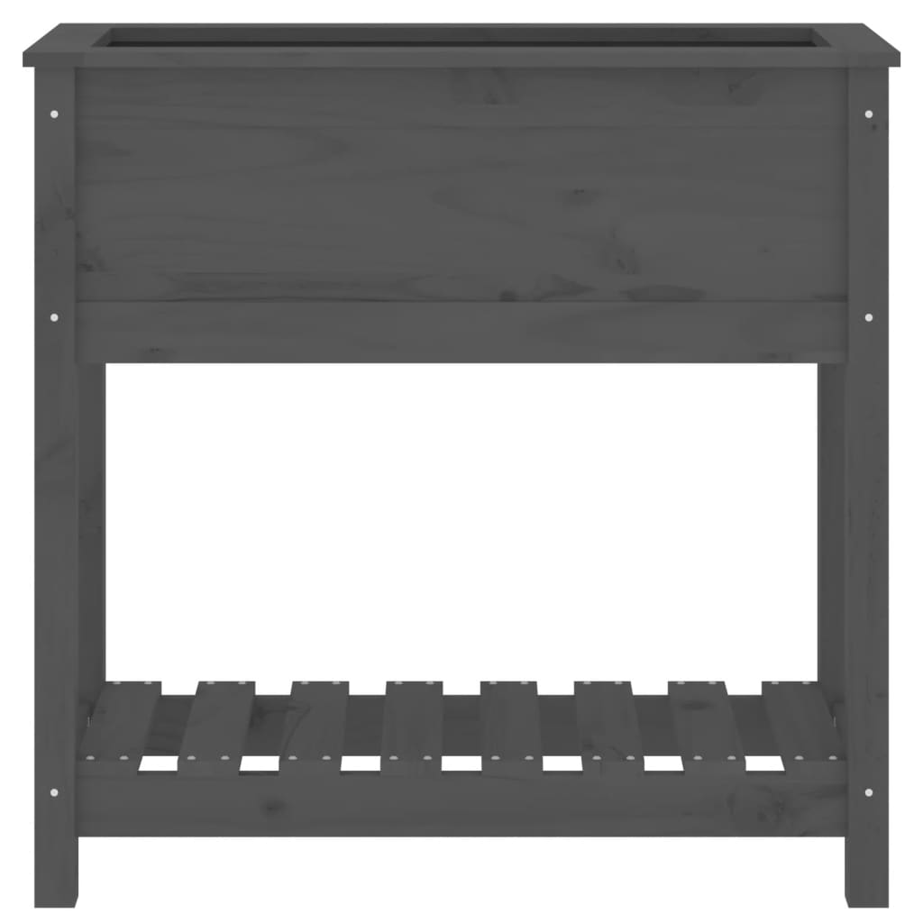 Kukkalaatikko hyllyllä harmaa 82,5x34,5x81 cm täysi mänty - Sisustajankoti.fi