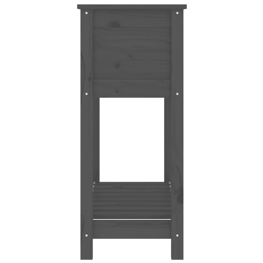 Kukkalaatikko hyllyllä harmaa 82,5x34,5x81 cm täysi mänty - Sisustajankoti.fi