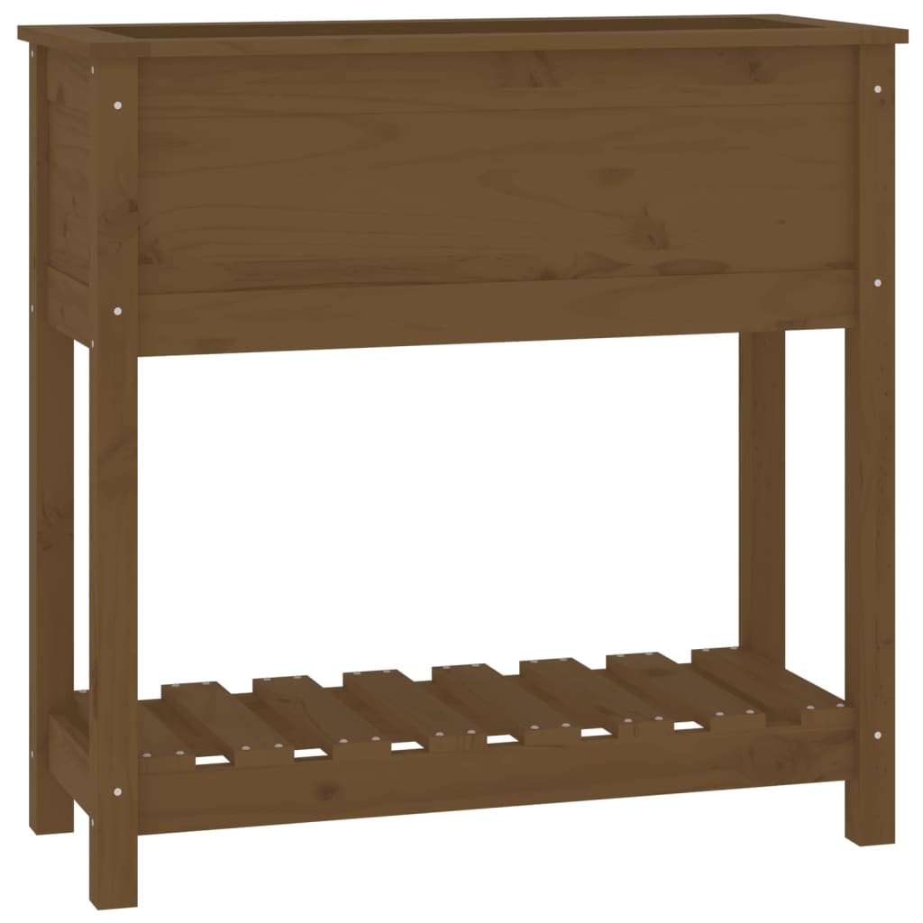 Kukkalaatikko hyllyllä hunajanruskea 82,5x34,5x81cm täysi mänty - Sisustajankoti.fi