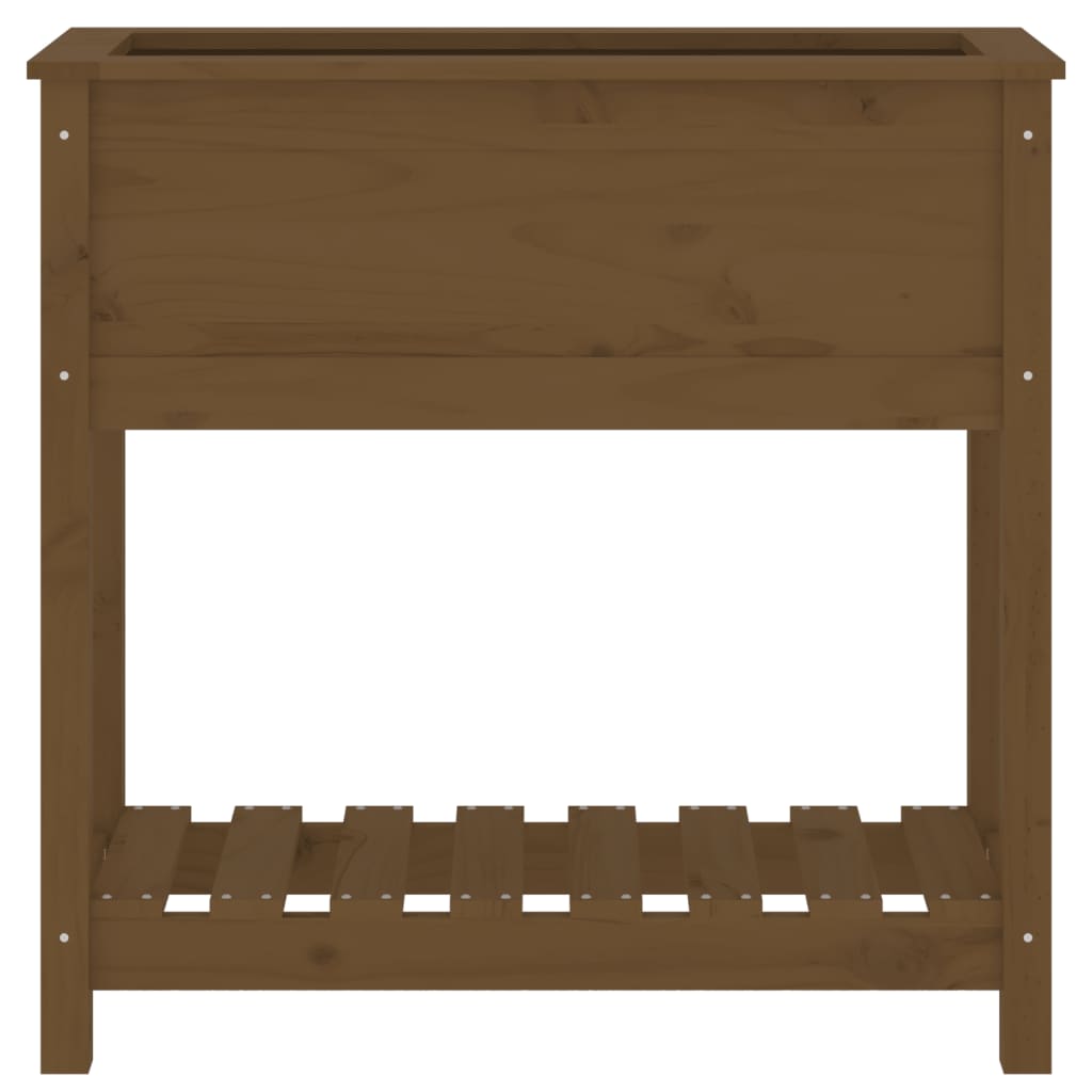 Kukkalaatikko hyllyllä hunajanruskea 82,5x34,5x81cm täysi mänty - Sisustajankoti.fi