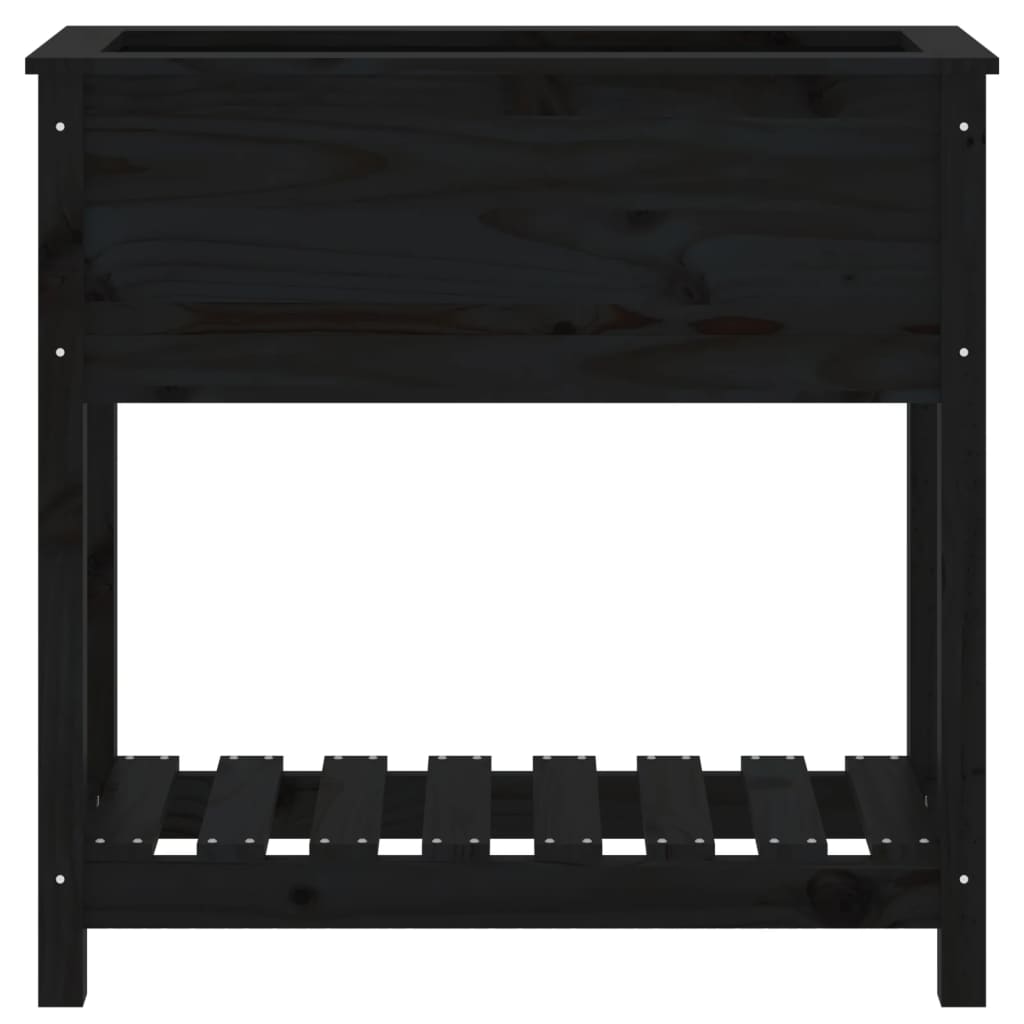 Kukkalaatikko hyllyllä musta 82,5x34,5x81 cm täysi mänty - Sisustajankoti.fi