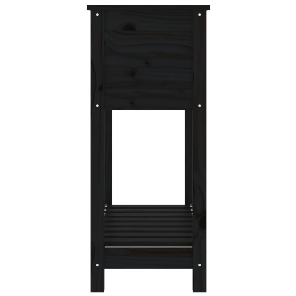 Kukkalaatikko hyllyllä musta 82,5x34,5x81 cm täysi mänty - Sisustajankoti.fi