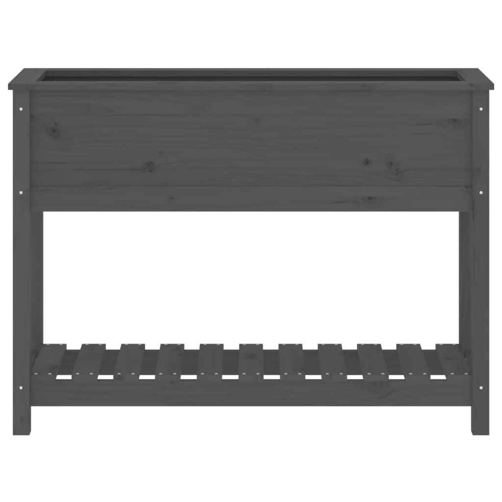 Kukkalaatikko hyllyllä harmaa 111,5x34,5x81 cm täysi mänty - Sisustajankoti.fi