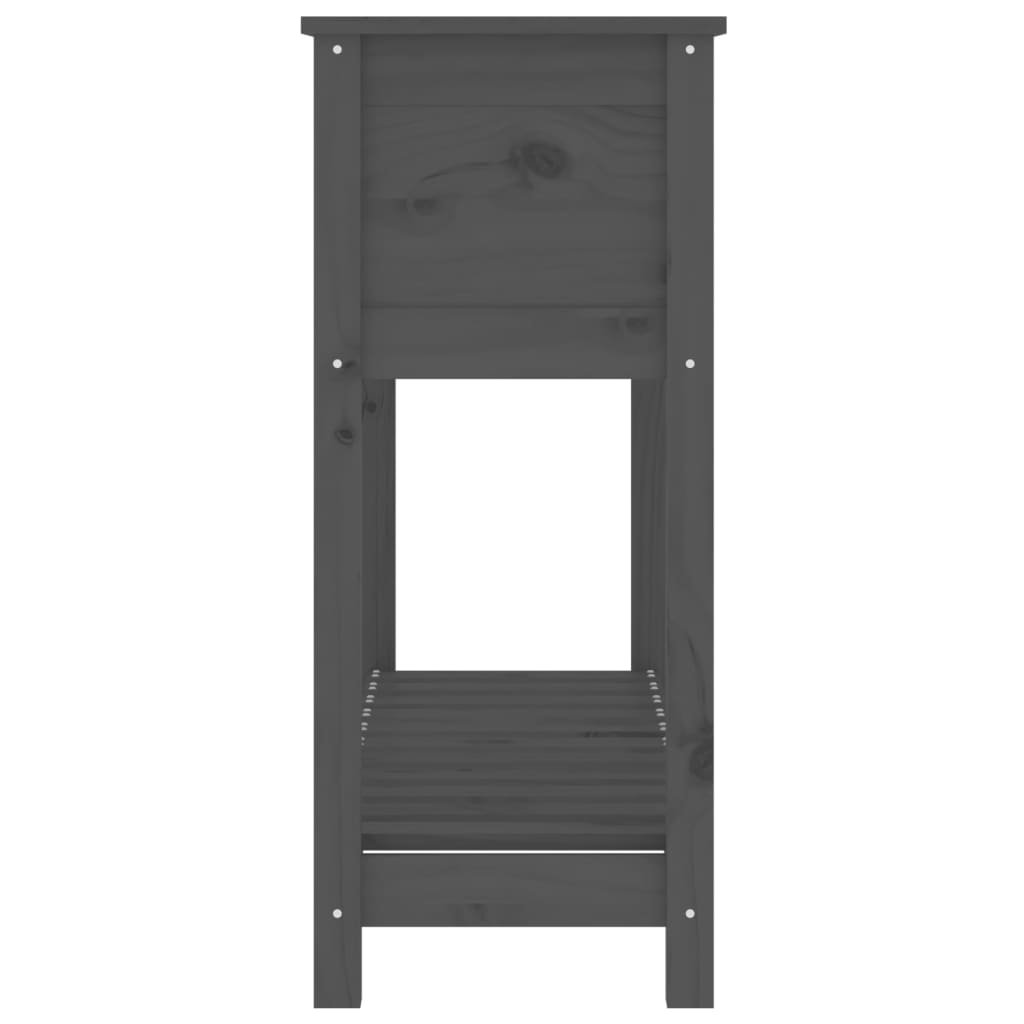Kukkalaatikko hyllyllä harmaa 111,5x34,5x81 cm täysi mänty - Sisustajankoti.fi