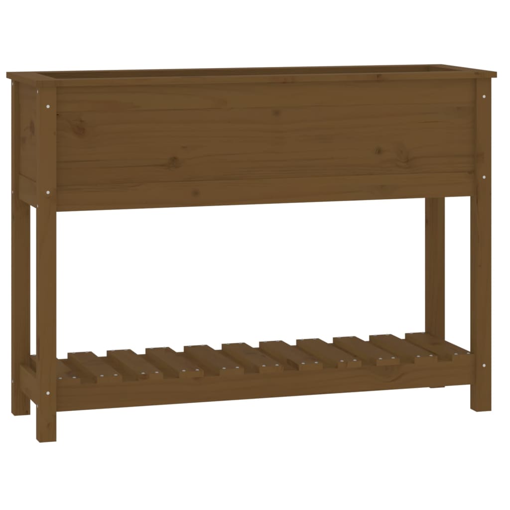 Kukkalaatikko hyllyllä hunajanruskea 111,5x34,5x81 cm mänty - Sisustajankoti.fi