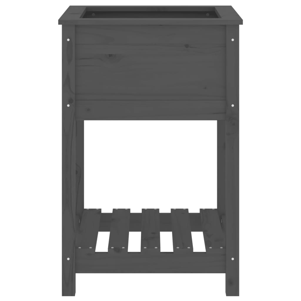 Kukkalaatikko hyllyllä harmaa 54x54x81 cm täysi mänty - Sisustajankoti.fi