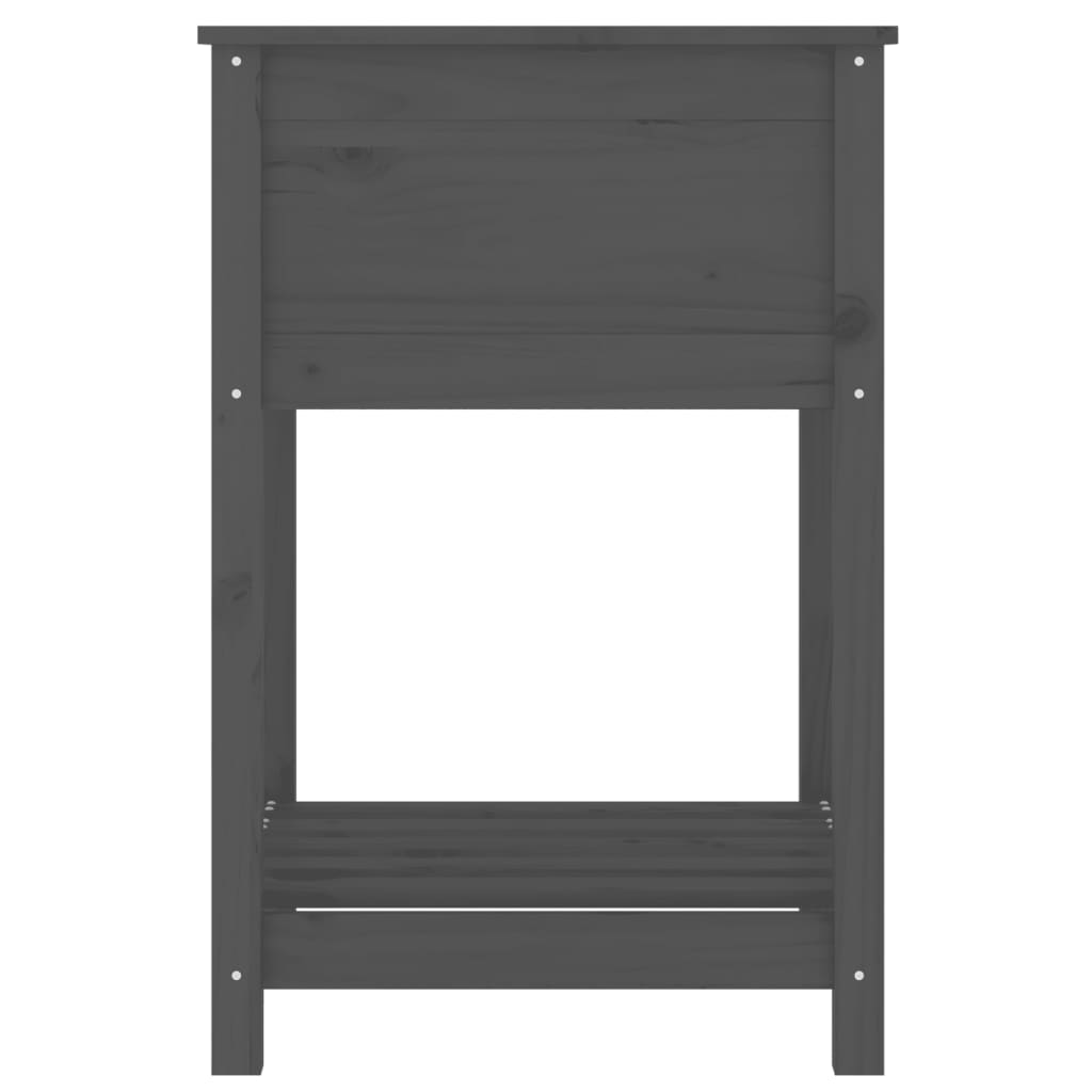 Kukkalaatikko hyllyllä harmaa 54x54x81 cm täysi mänty - Sisustajankoti.fi