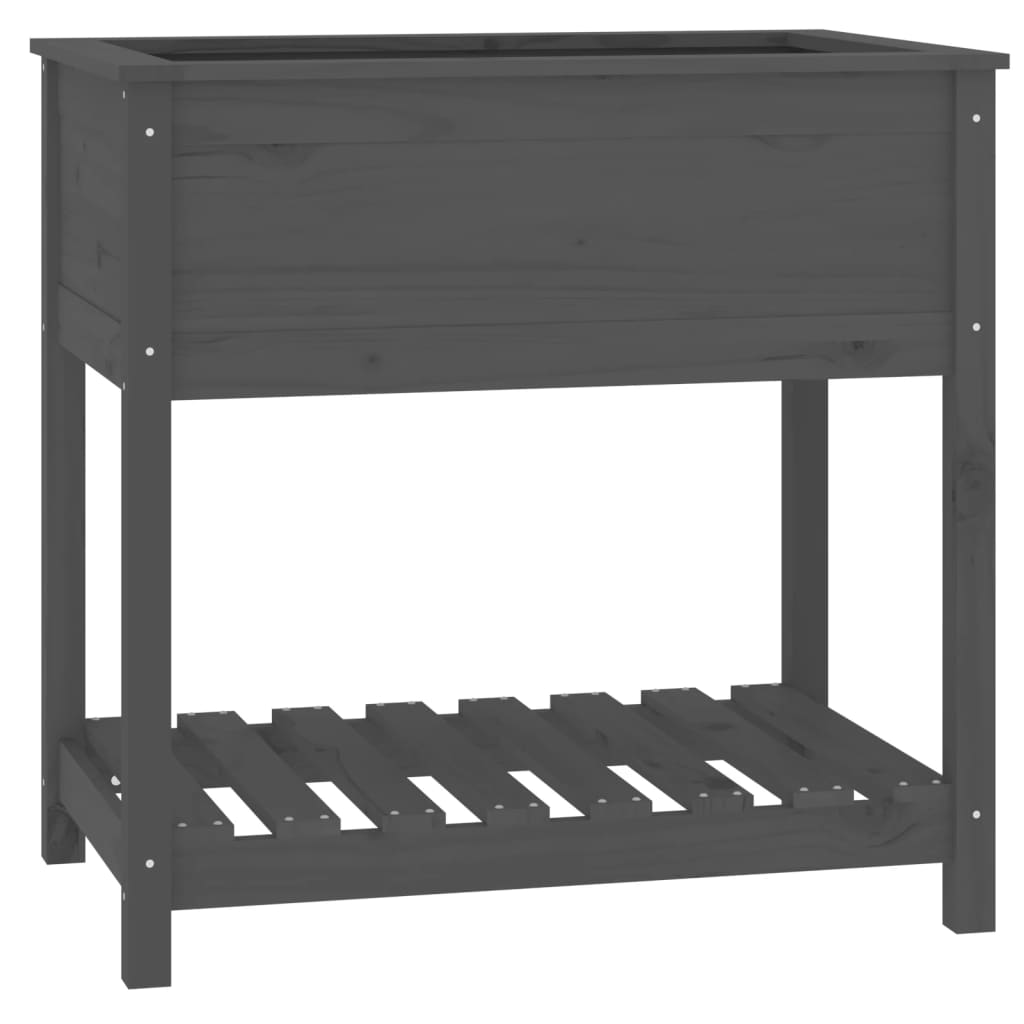 Kukkalaatikko hyllyllä harmaa 82,5x54x81 cm täysi mänty - Sisustajankoti.fi