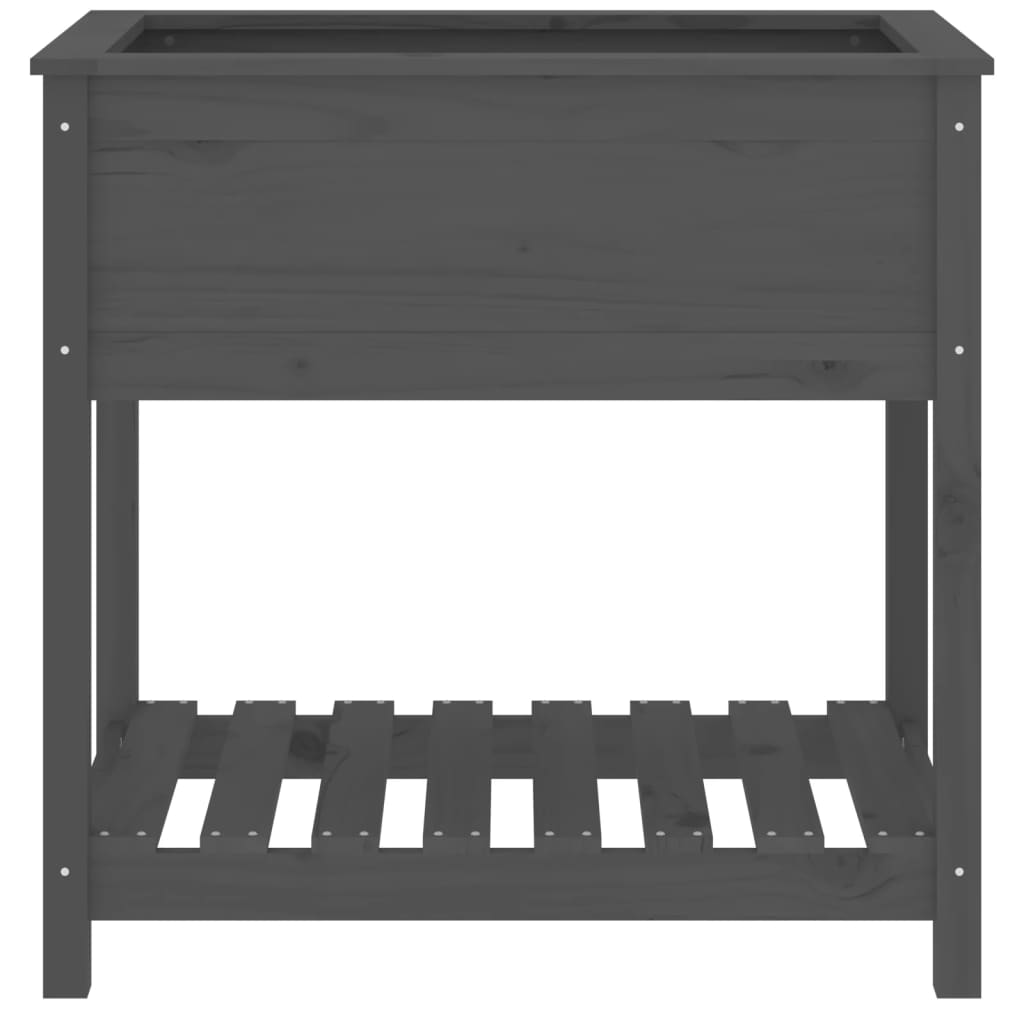 Kukkalaatikko hyllyllä harmaa 82,5x54x81 cm täysi mänty - Sisustajankoti.fi