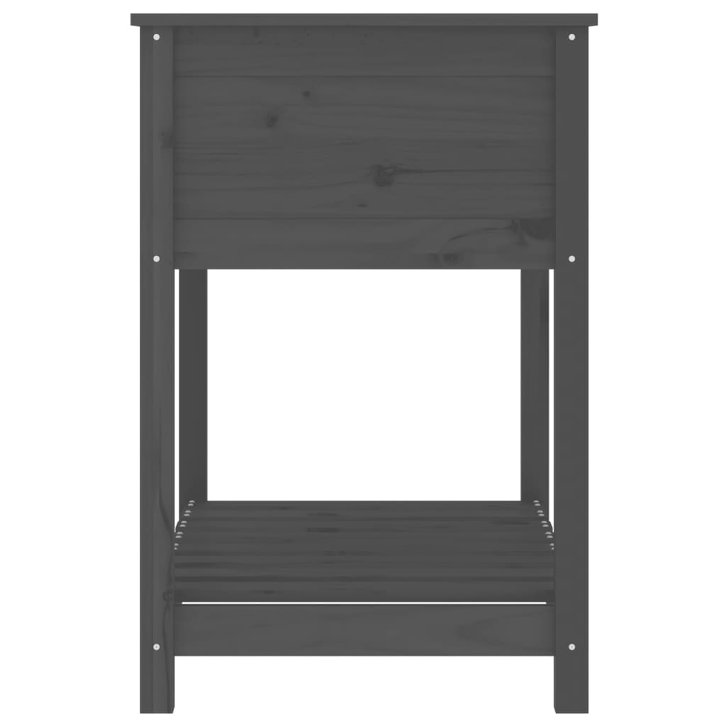 Kukkalaatikko hyllyllä harmaa 82,5x54x81 cm täysi mänty - Sisustajankoti.fi