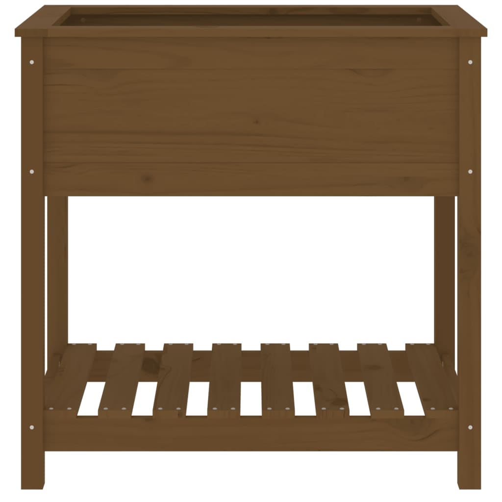 Kukkalaatikko hyllyllä hunajanruskea 82,5x54x81cm täysi mänty - Sisustajankoti.fi