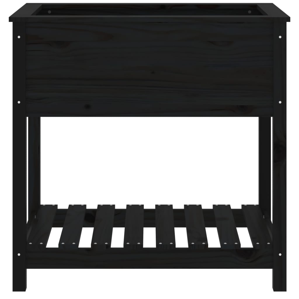 Kukkalaatikko hyllyllä musta 82,5x54x81 cm täysi mänty - Sisustajankoti.fi