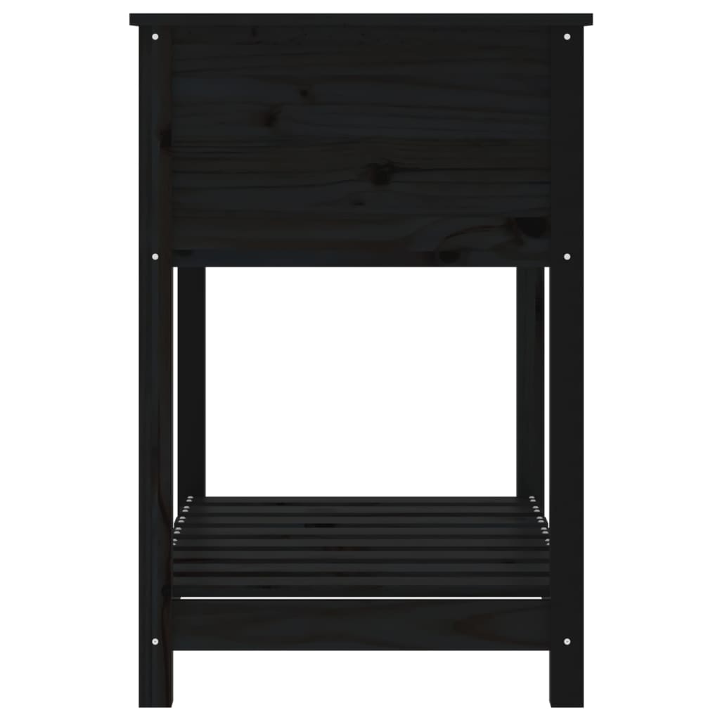 Kukkalaatikko hyllyllä musta 82,5x54x81 cm täysi mänty - Sisustajankoti.fi
