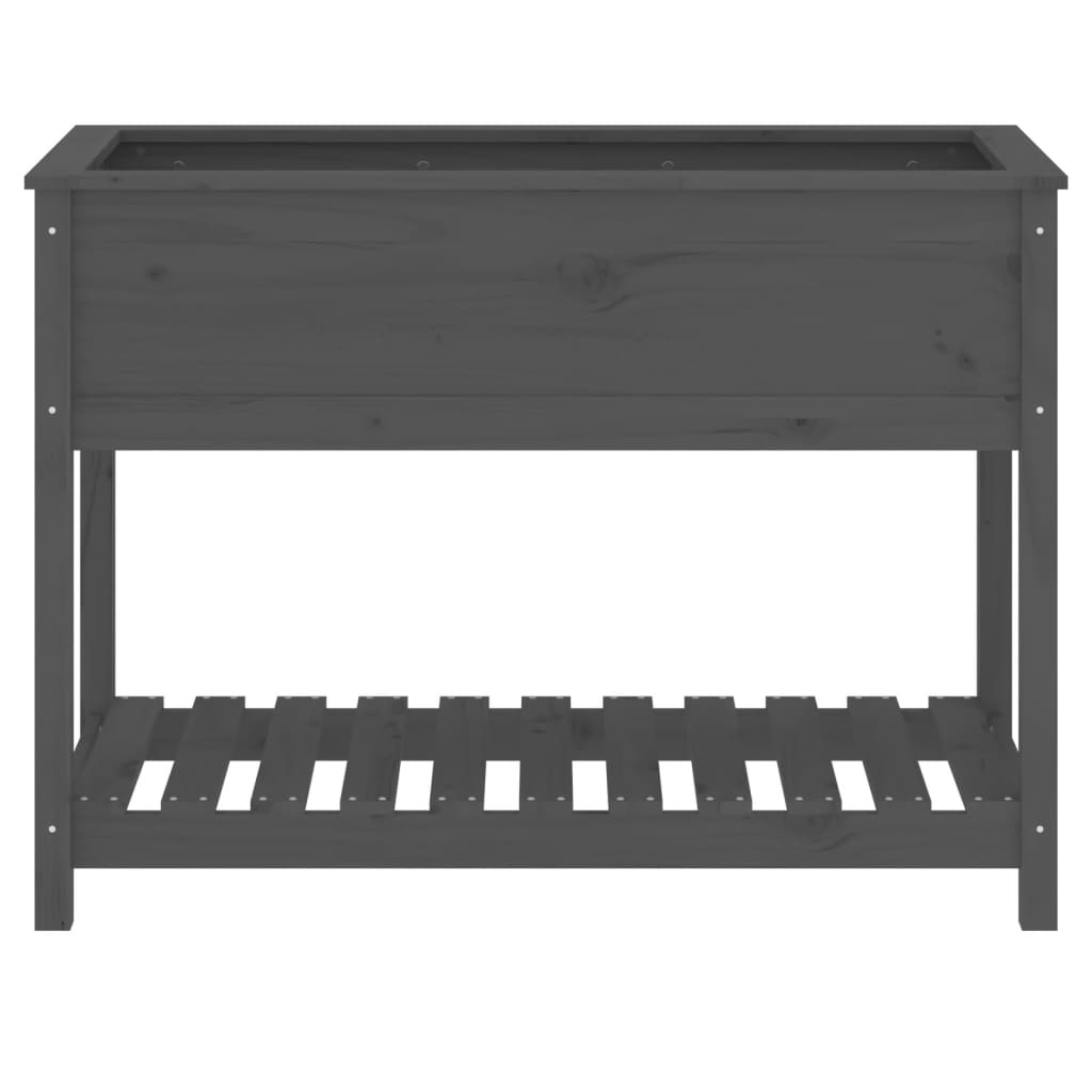 Kukkalaatikko hyllyllä harmaa 111,5x54x81 cm täysi mänty - Sisustajankoti.fi
