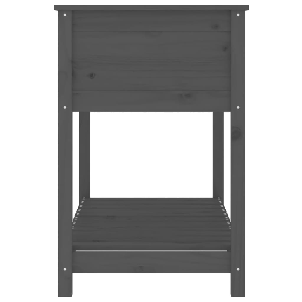 Kukkalaatikko hyllyllä harmaa 111,5x54x81 cm täysi mänty - Sisustajankoti.fi