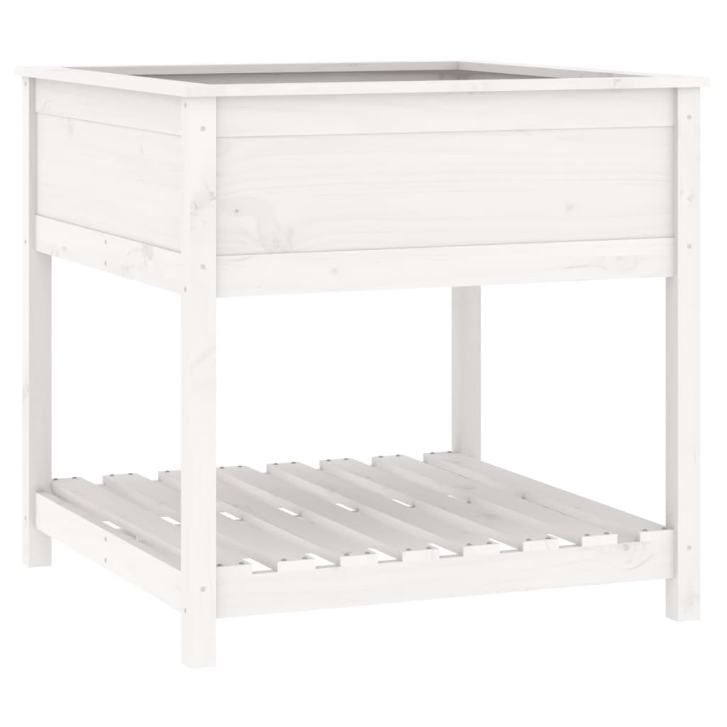 Kukkalaatikko hyllyllä valkoinen 82,5x82,5x81 cm täysi mänty - Sisustajankoti.fi