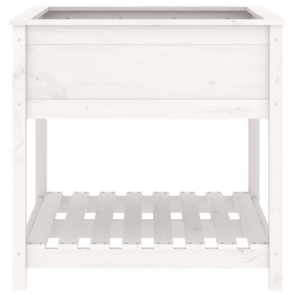 Kukkalaatikko hyllyllä valkoinen 82,5x82,5x81 cm täysi mänty - Sisustajankoti.fi