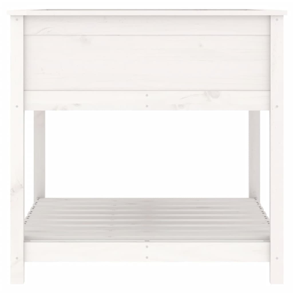 Kukkalaatikko hyllyllä valkoinen 82,5x82,5x81 cm täysi mänty - Sisustajankoti.fi