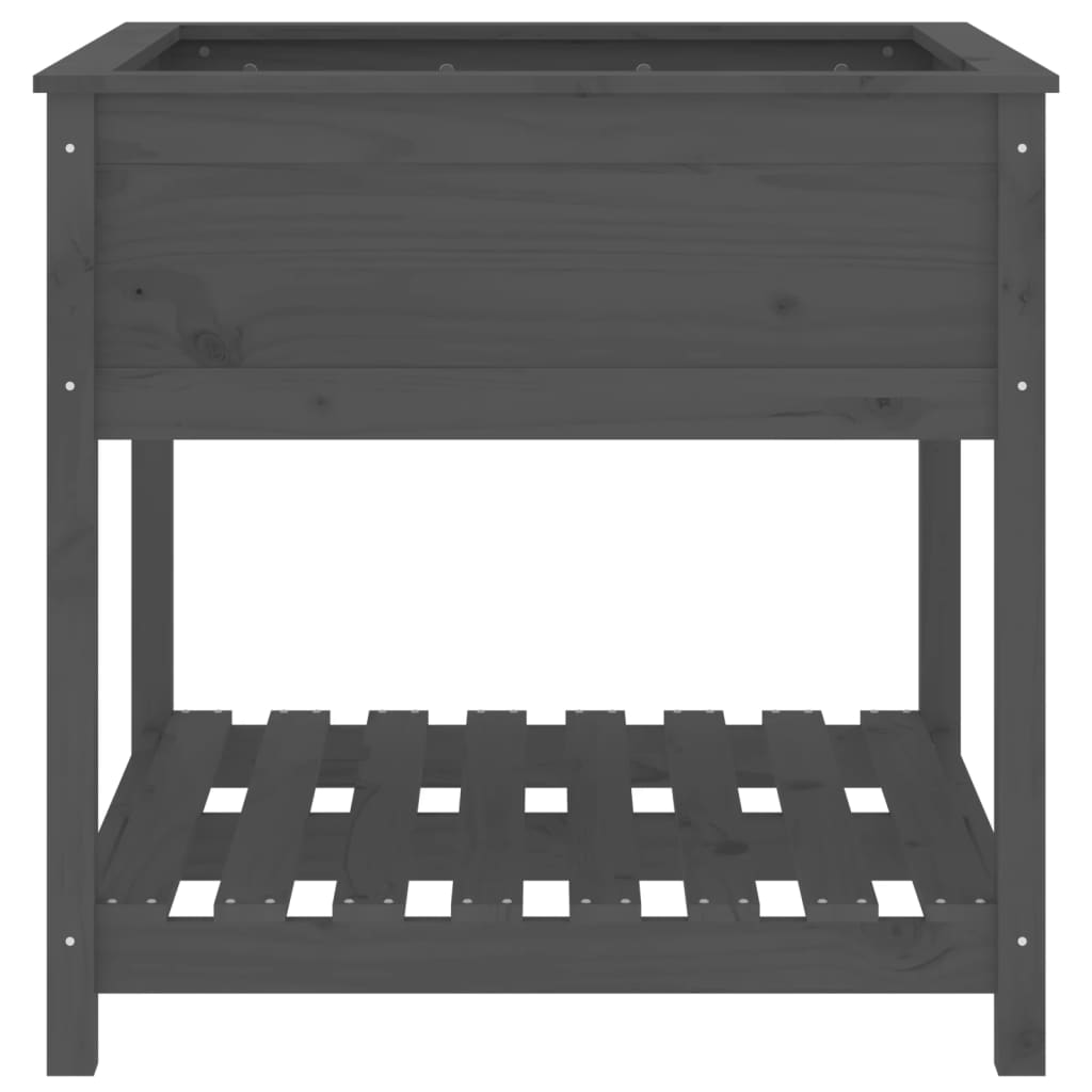 Kukkalaatikko hyllyllä harmaa 82,5x82,5x81 cm täysi mänty - Sisustajankoti.fi