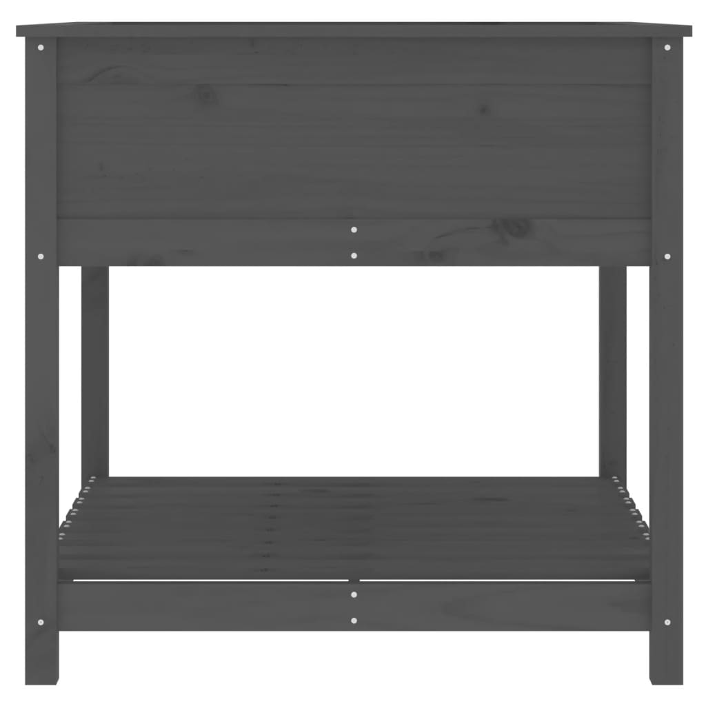 Kukkalaatikko hyllyllä harmaa 82,5x82,5x81 cm täysi mänty - Sisustajankoti.fi
