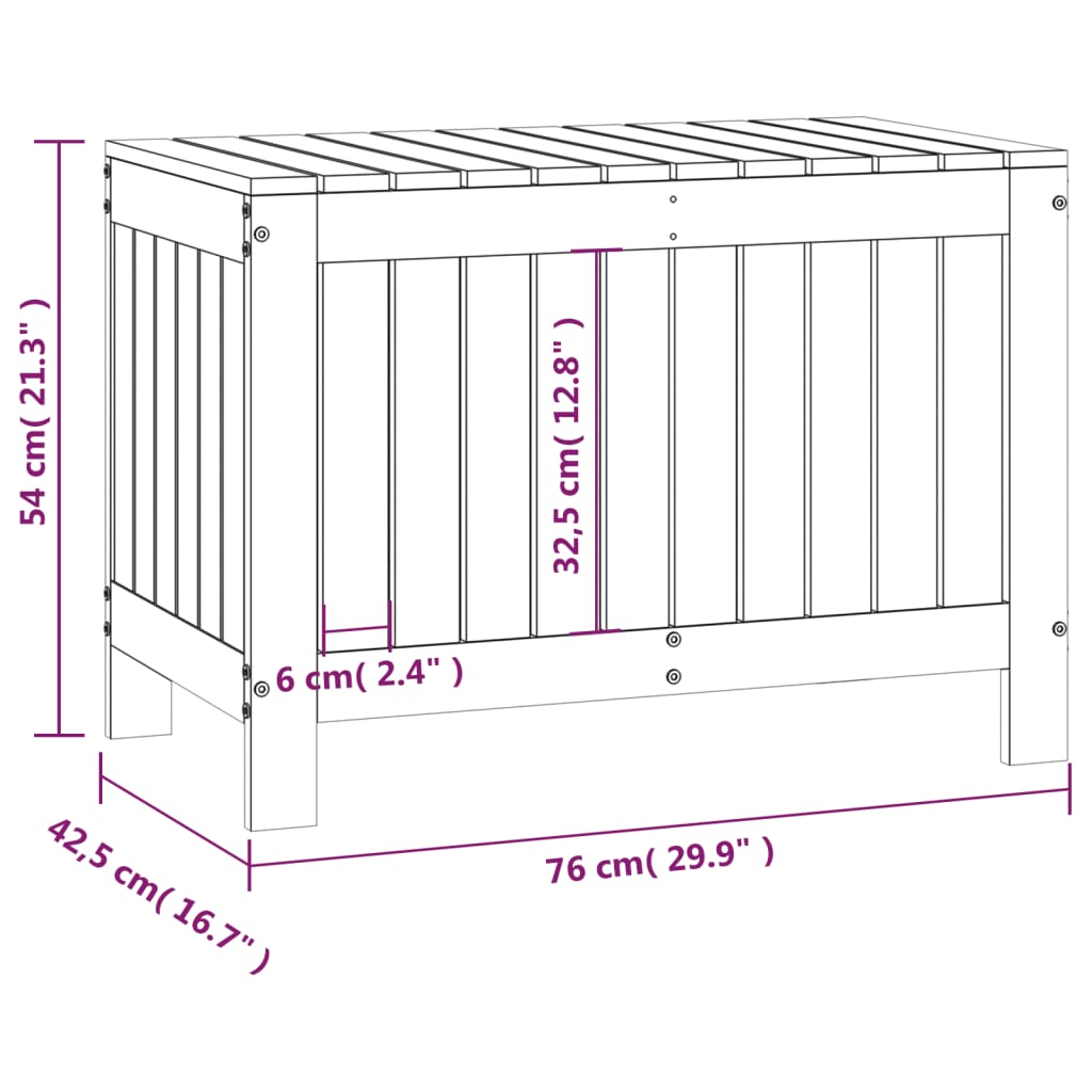 Säilytyslaatikko harmaa 76x42,5x54 cm täysi mänty - Sisustajankoti.fi