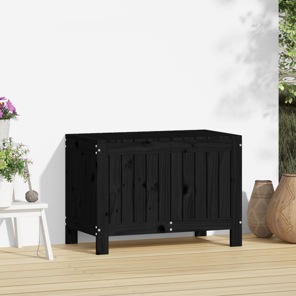 Säilytyslaatikko musta 76x42,5x54 cm täysi mänty - Sisustajankoti.fi