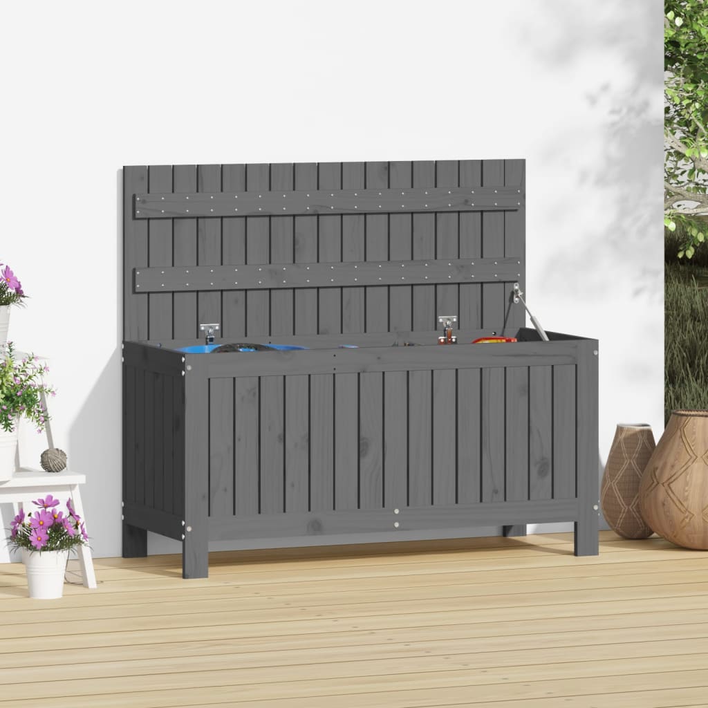 Säilytyslaatikko harmaa 108x42,5x54 cm täysi mänty - Sisustajankoti.fi