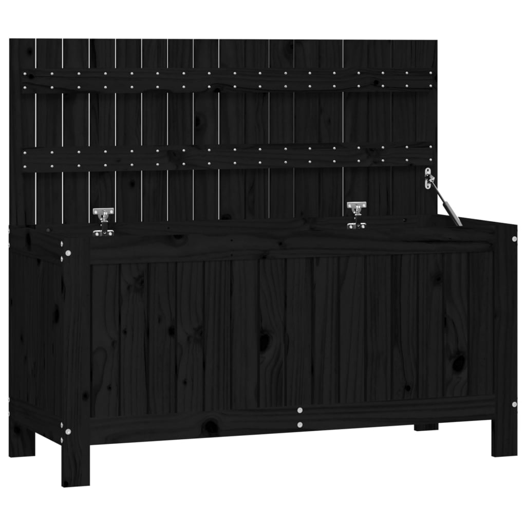 Säilytyslaatikko musta 108x42,5x54 cm täysi mänty - Sisustajankoti.fi