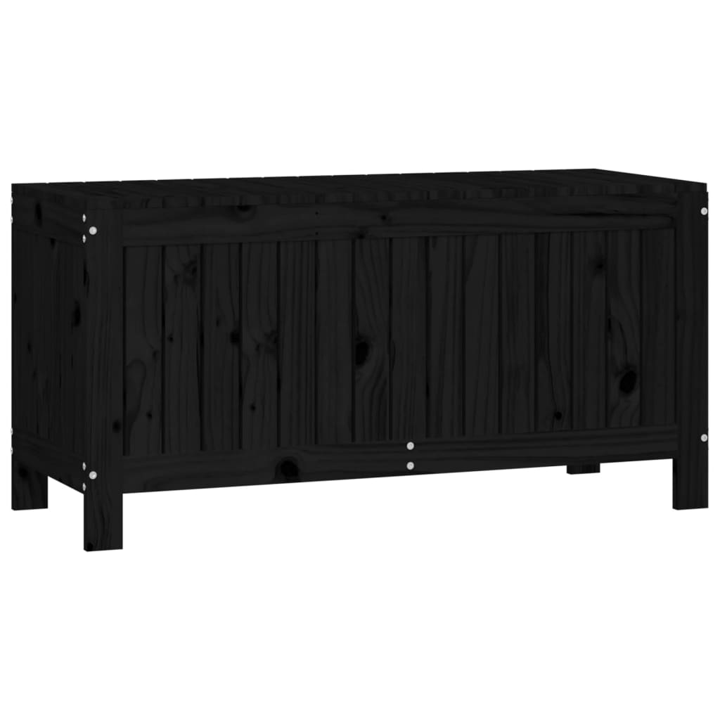 Säilytyslaatikko musta 108x42,5x54 cm täysi mänty - Sisustajankoti.fi