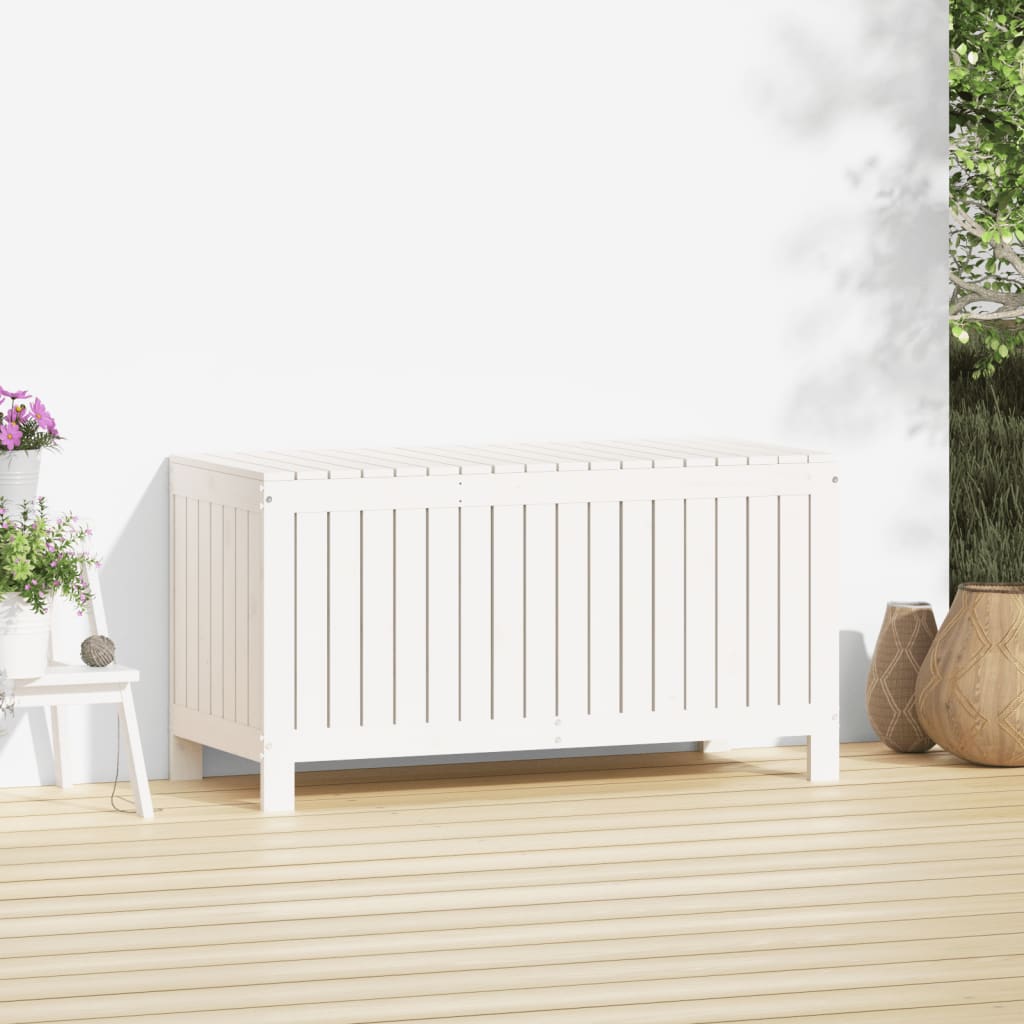 Säilytyslaatikko valkoinen 115x49x60 cm täysi mänty - Sisustajankoti.fi
