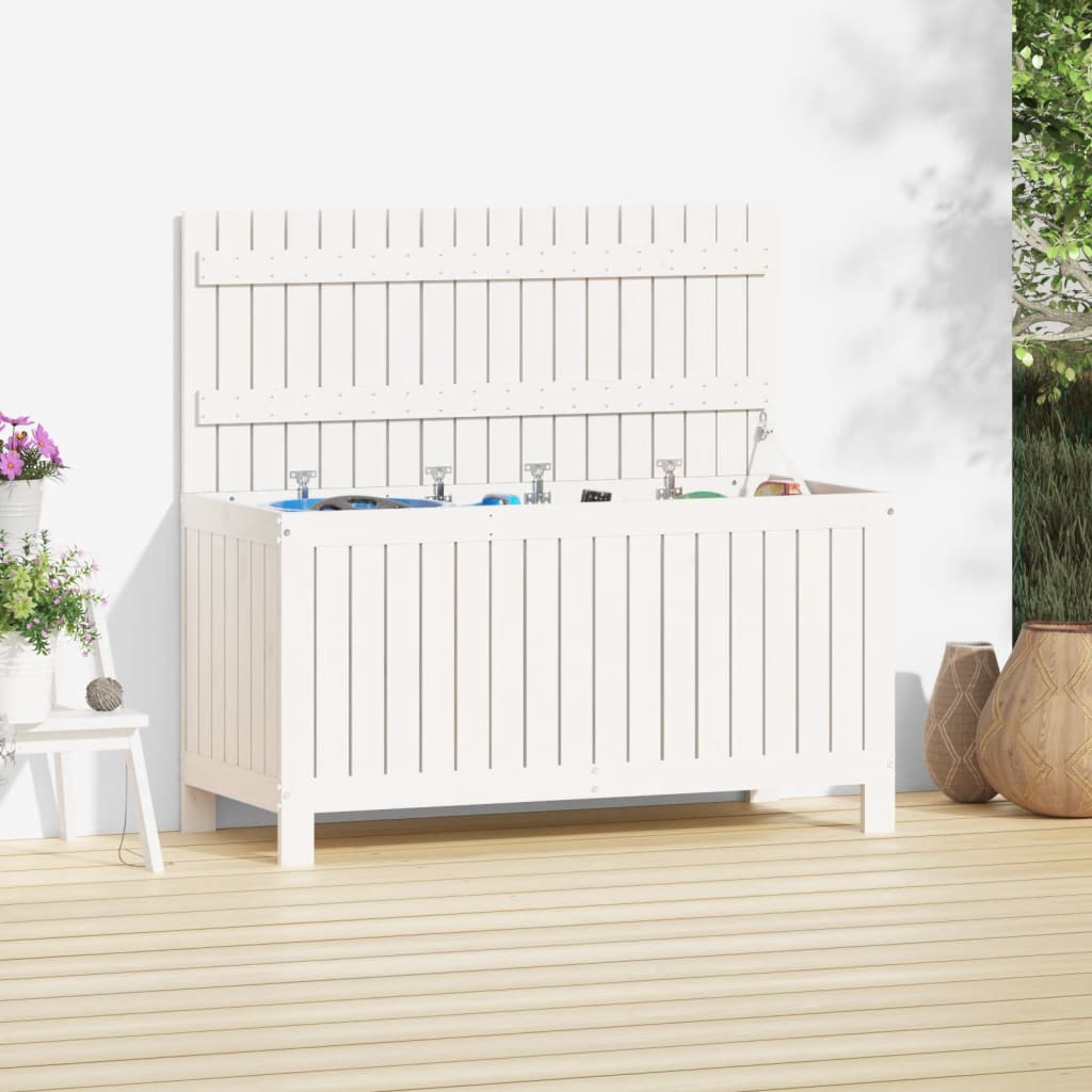 Säilytyslaatikko valkoinen 115x49x60 cm täysi mänty - Sisustajankoti.fi