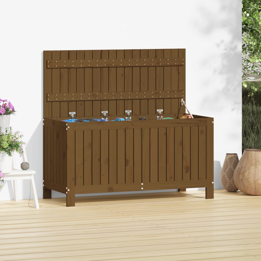 Säilytyslaatikko hunajanruskea 115x49x60 cm täysi mänty - Sisustajankoti.fi